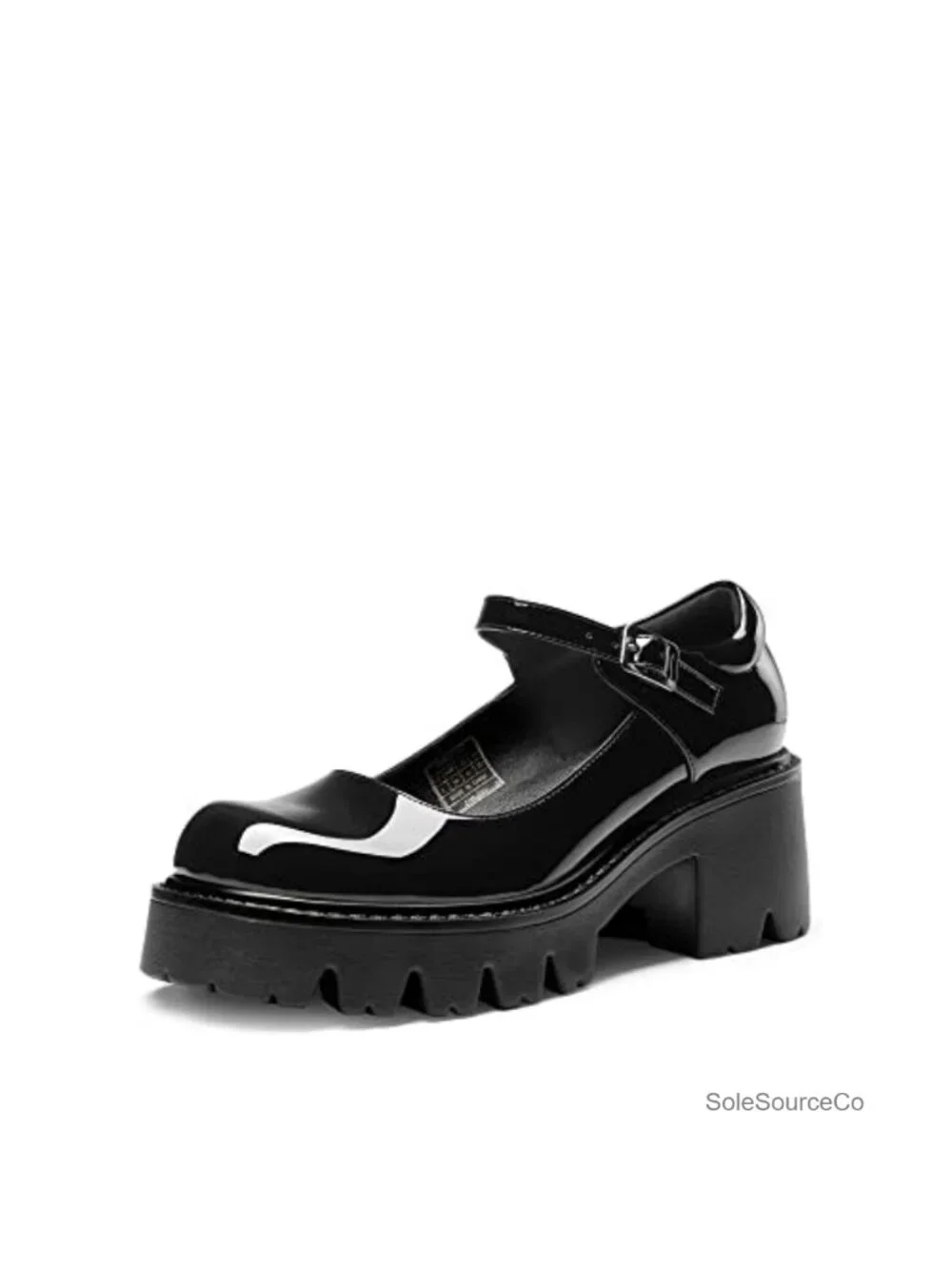 Women's Mary Jane Platform Pumps Faux Leather Chunky Heel